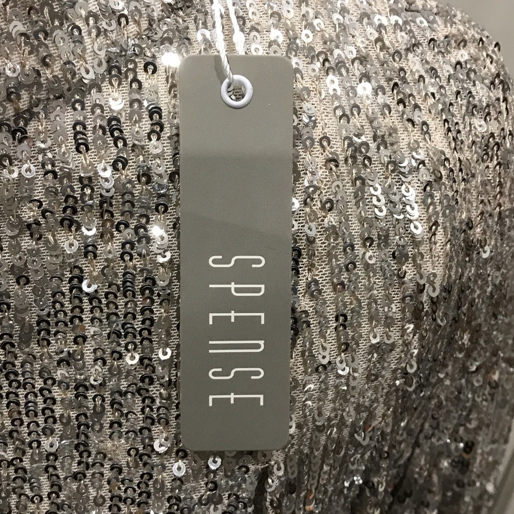 Spense Silver Sequin Blouse New with Tags size Large - Picture 3 of 12